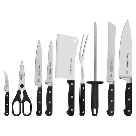 Kit Chef Inox Cabo de Policarbonato e Fibra de Vidro 10pçs
