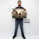 Ver imagem 2 de Quadro Decorativo Floresta e o Céu Azul em tela Canvas TACOLADO PAPEL DE PAREDE Moldura Flutuante 4,