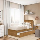 Ver imagem 2 de Cama Barcelona Solteiro Com Auxiliar Nature – Tebarrot Móveis