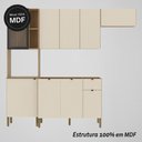 Ver imagem 5 de Armário de Cozinha Completa com Balcão para Pia Mdf 9 Portas Kyoto Plus - Freijó/soft