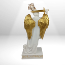 Ver imagem 6 de Arcanjo Miguel Monte Gargano em Resina Premium com Coroa de Metal 20 Cm