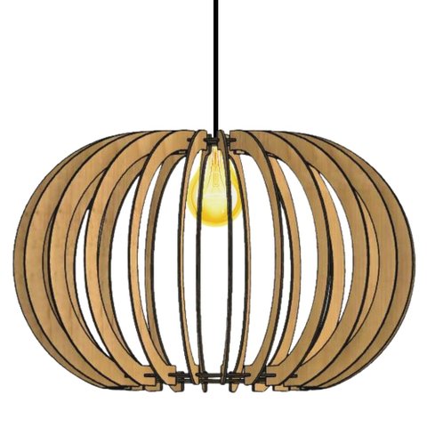 Luminária Teto tipo Pendente DEUSA MDF Completa - Completa -:MDF CRU