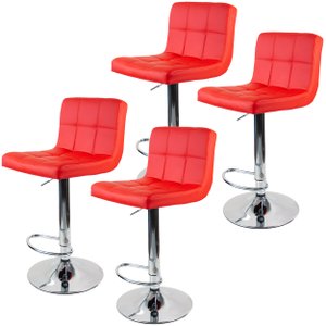 Kit 4 Banquetas Gomos para Cozinha 3-35 Cor:vermelha