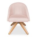 Ver imagem 4 de Kit 02 Poltronas Cadeira Giratória Bela Suede Rosa Bebê Base de Madeira - Pallazio