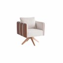 Ver imagem 1 de Poltrona Giratória Safira- de Casa Décor Estofados. Cor:creme:creme
