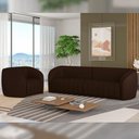 Ver imagem 2 de Sofá 03 Lugares para Sala de Estar Pés em Madeira 252 Cm Lazio M03 Corano Marrom - Lyam Decor