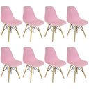Ver imagem 3 de Kit 8 Cadeiras Charles Eames Eiffel Wood Design Rosa