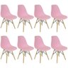 Kit 8 Cadeiras Charles Eames Eiffel Wood Design Rosa - 3