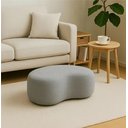 Ver imagem 1 de Puff Sala Moderna Bouclé Feijão Cinza Conforto, Estilo e Funcionalidade para Sua Decoração