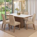 Ver imagem 1 de Conjunto Sala de Jantar Tampo de Madeira 6 Cadeiras Rustic/Branco/Imperial Assis Madesa