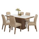 Ver imagem 2 de Conjunto Sala de Jantar Tampo de Madeira 6 Cadeiras Rustic/Branco/Imperial Assis Madesa
