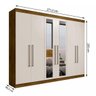 Guarda-Roupa Casal 4 Espelhos 6 Portas 4 Gavetas Requinte Espresso Móveis - 4