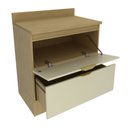 Ver imagem 2 de Balcão com Tampo e com Rodapé 1 Gaveta e 1 Porta Basculante 80cm Nanda TM4208 Nature/Arenas