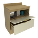 Ver imagem 4 de Balcão com Tampo e com Rodapé 1 Gaveta e 1 Porta Basculante 80cm Nanda TM4208 Nature/Arenas