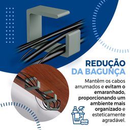 Organizador de Fios Definitivo: 8 Organizadores de Fios/ Transforme Sua Área de Trabalho!- Cinza - 5