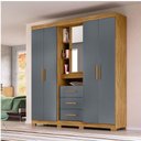 Ver imagem 3 de Guarda Roupa Eldorado 195cm 5 Portas Freijó Cinza com Espelho Moval