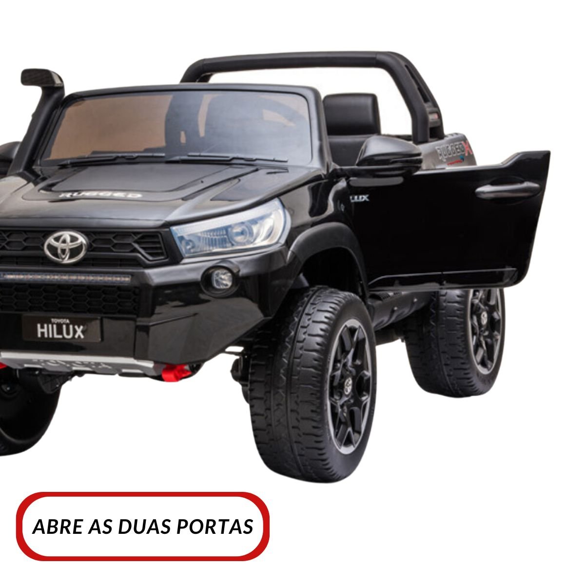 Mini Carro Caminhonete Elétrico 24v Toyota Hilux 2 Assentos Infantil Controle Preta Brinqway Bw-294 - 6