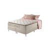 Cama Box King Bege + Colchão Molas Ensacadas Visco Gel Bege - 1