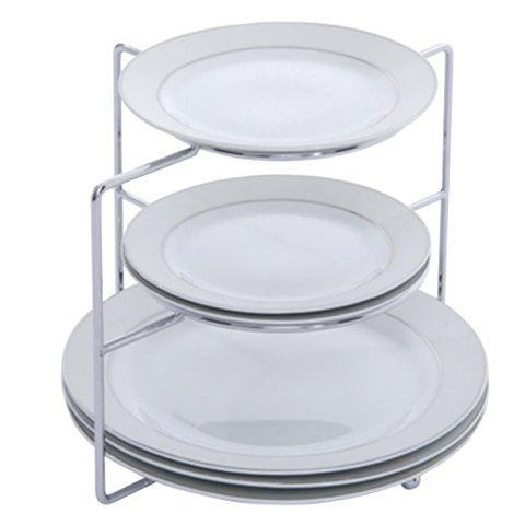 Organizador Suporte de Pratos Cromado Divisor 3 Níveis Rack