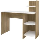 Ver imagem 1 de Mesa Escrivaninha 3 Prateleiras 111 Cm Carvalho Branco Arly