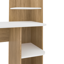 Ver imagem 6 de Mesa Escrivaninha 3 Prateleiras 111 Cm Carvalho Branco Arly