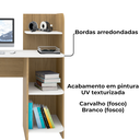 Ver imagem 5 de Mesa Escrivaninha 3 Prateleiras 111 Cm Carvalho Branco Arly
