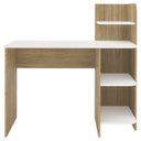 Ver imagem 2 de Mesa Escrivaninha 3 Prateleiras 111 Cm Carvalho Branco Arly