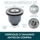 Ver imagem 3 de Valvula de cozinha 3 1/2 ralo pia E Dosador De Detergente Escovado 350ml Kit Inox Pia Cuba bancada