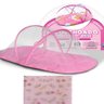 BERCO DE BEBE PORTATIL MOSQUITEIRO INFANTIL TENDA COLCHONETE CERCADINHO CAMA DOBRAVEL MENINA ROSA - 7