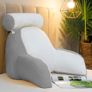 Almofada de Descanso e Apoio de Lombar Travesseiro Multiuso Ergonômica para Leitura com Rolinho Dest