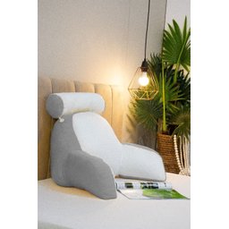 Almofada de Descanso e Apoio de Lombar Travesseiro Multiuso Ergonômica para Leitura com Rolinho Dest - 2