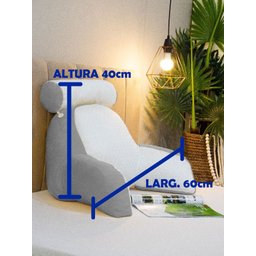 Almofada de Descanso e Apoio de Lombar Travesseiro Multiuso Ergonômica para Leitura com Rolinho Dest - 7