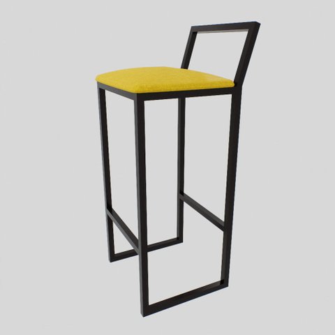 Banqueta Alta Balcão Bistrô Industrial Preta Confort Assento Estofado  Don Castro Decor