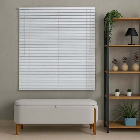 Persiana Pvc Trilho Metálico 120larg X 140alt - Branca