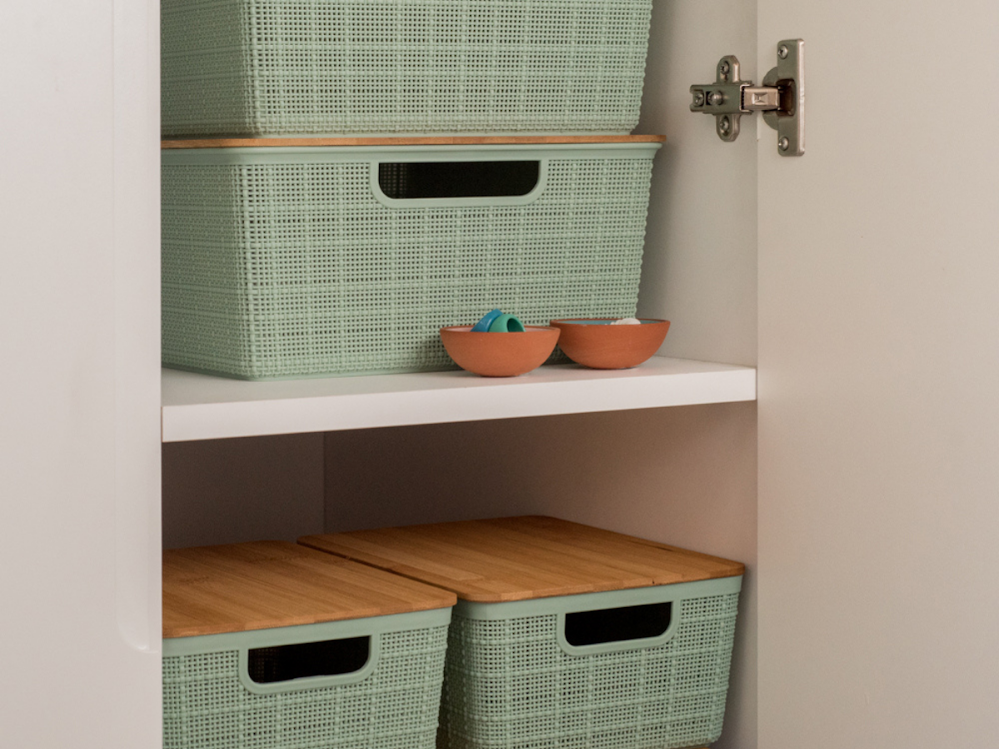 CAIXA ORGANIZADORA COM TAMPA DE BAMBU - 12L - 8