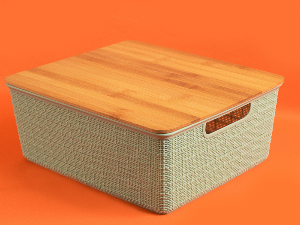 CAIXA ORGANIZADORA COM TAMPA DE BAMBU - 12L - 4