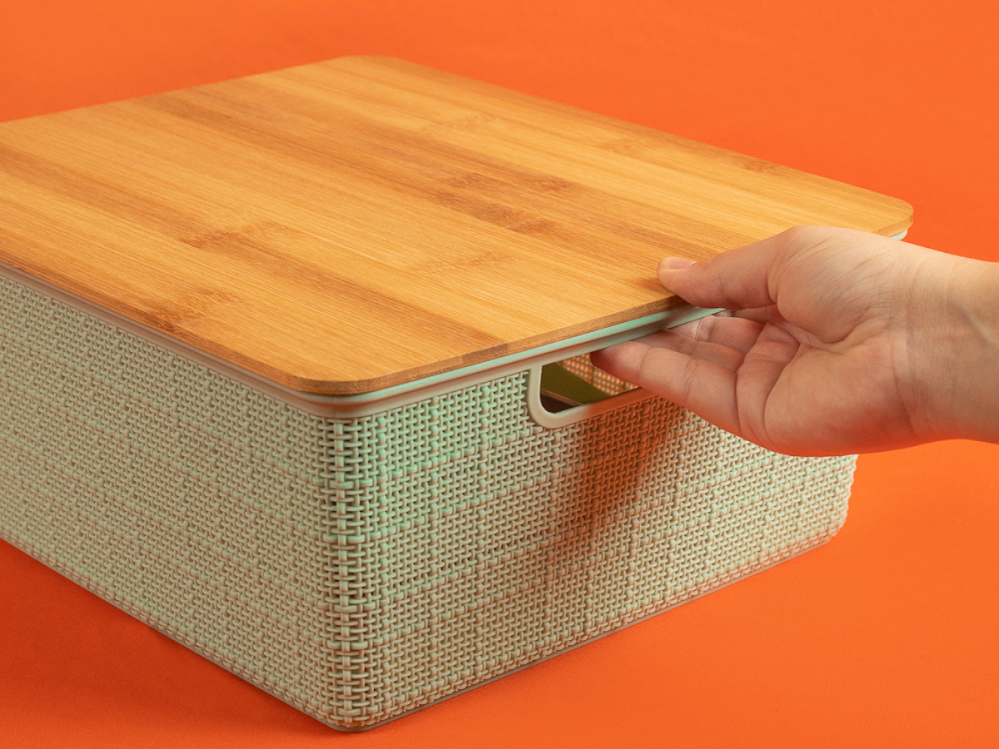 Ver imagem 5 de CAIXA ORGANIZADORA COM TAMPA DE BAMBU - 12L