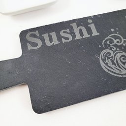 Kit Comida Japonesa 7pç Sushi Ardósia Cerâmica Hashi - 5