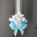 Ver imagem 2 de Escapulário Enfeite Natalino para Porta Arranjo Laço Flor 2m