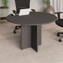 Ver imagem 1 de Mesa Corporativa Circular 120 cm X 120 cm Pés Painel com Regulagem de Altura para 4 a 6 Pessoas F5