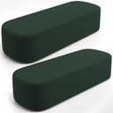 Ver imagem 1 de Kit 02 Puffs Decorativos Orgânicos para Living Quarto 195cm Doha W01 Suede Verde Musgo - Lyam Decor