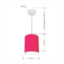 Ver imagem 3 de Lustre Pendente Cilíndrico Md-4012 Cúpula em Tecido 18x25cm Rosa Pink - Bivolt