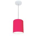 Ver imagem 1 de Lustre Pendente Cilíndrico Md-4012 Cúpula em Tecido 18x25cm Rosa Pink - Bivolt