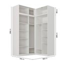 Ver imagem 3 de Guarda Roupa Planejado de Canto 4 Peças 8 Portas com 4 Portas de Correr Jade CabeCasa MadeiraOriginals Branco/Fosco