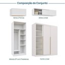 Ver imagem 4 de Guarda Roupa Planejado de Canto 4 Peças 8 Portas com 4 Portas de Correr Jade CabeCasa MadeiraOriginals Branco/Fosco