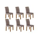 Ver imagem 1 de Kit 6 Cadeiras Sala Jantar Jade 6 Un Imbuia-capuccino/linho Bege Turim - Rufato