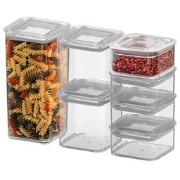 Kit de Potes Herméticos Organizadores Empilháveis Modo 7 Peças - Coza - 1