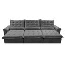 Ver imagem 5 de Sofá Retrátil e Reclinável 3,85m Cama inBox Big Fresh com SoftGel D40 Velupluma Cinza