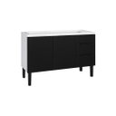 Ver imagem 1 de Armário de Cozinha 117cm Gabinete Aço 2 Portas e 3 Gavetas:Preto