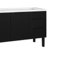Ver imagem 3 de Armário de Cozinha 117cm Gabinete Aço 2 Portas e 3 Gavetas:Preto